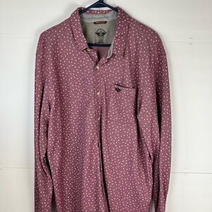 Dockers Alpha Khaki Slim Fit XL Mens Long Sleeve Collared Top Smart Flex